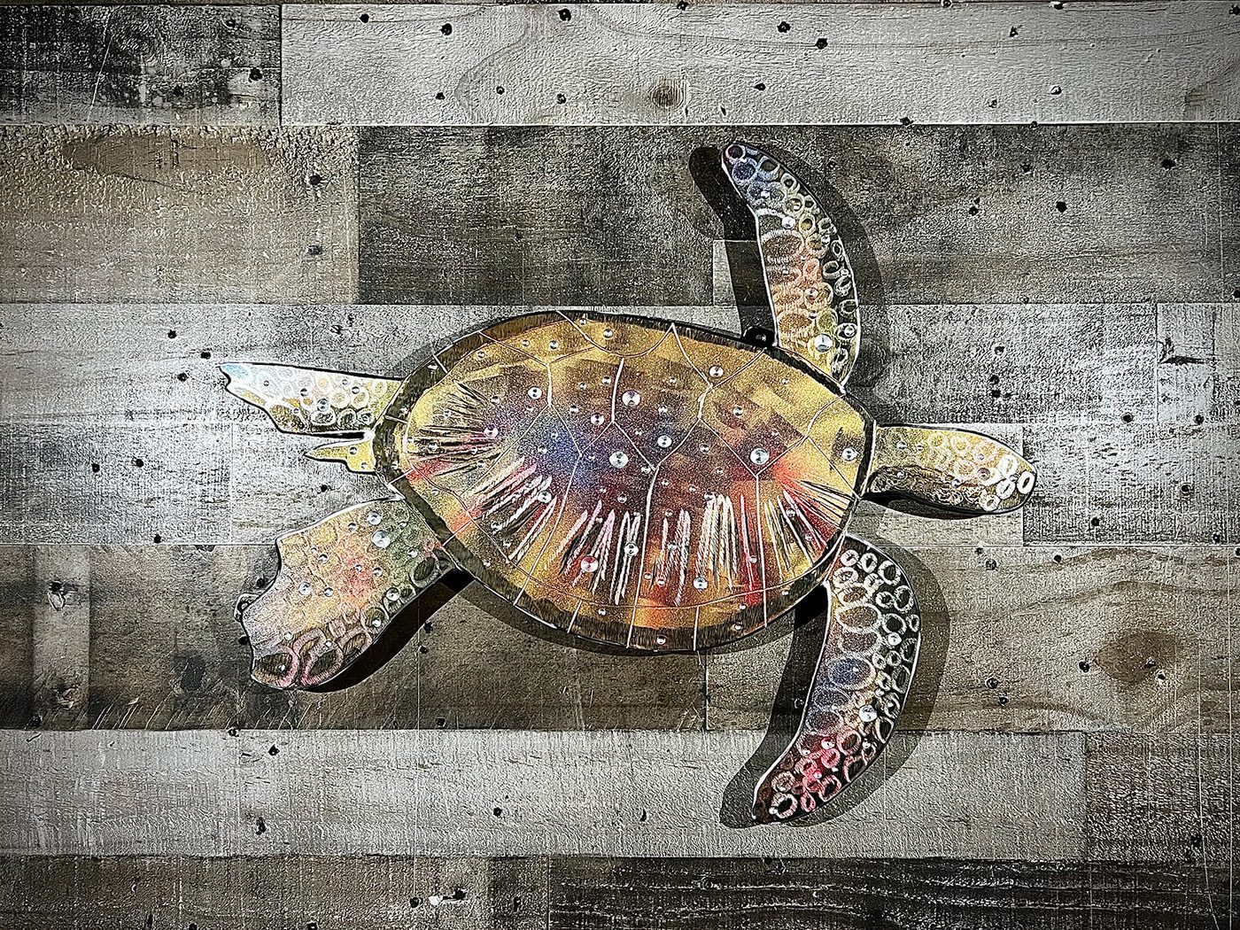 2-foot golden sea turtle
