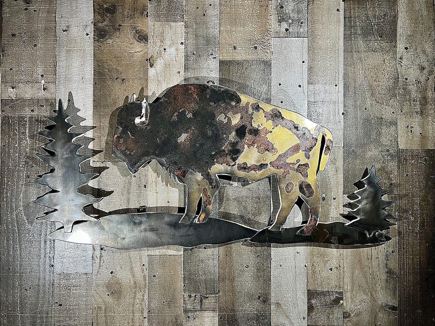35-inch bison landscape scene left