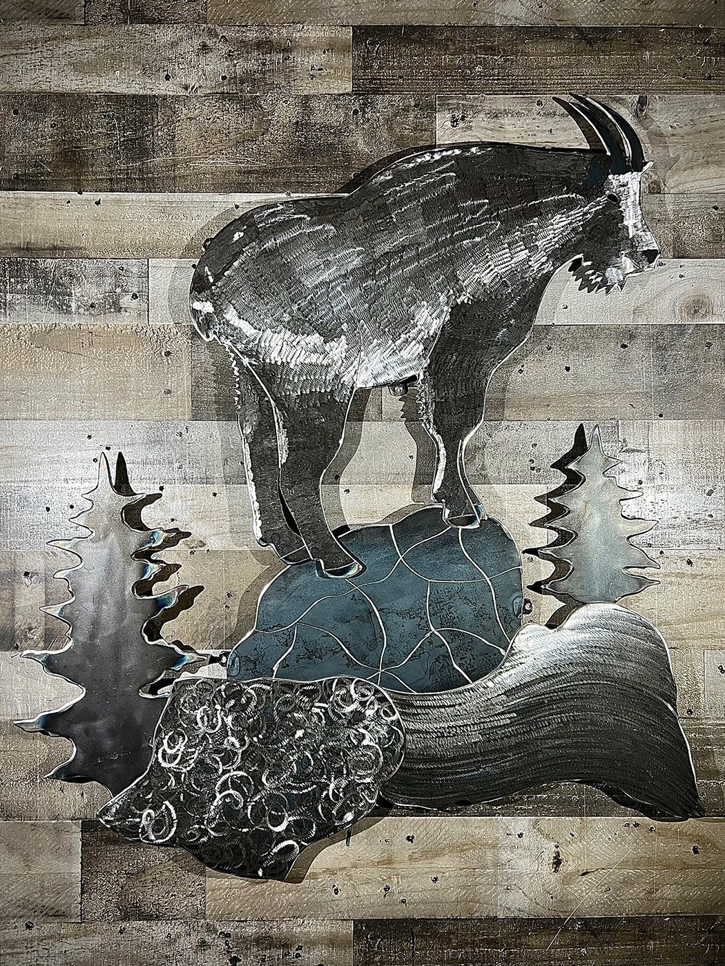 37-inch mountain goat scene